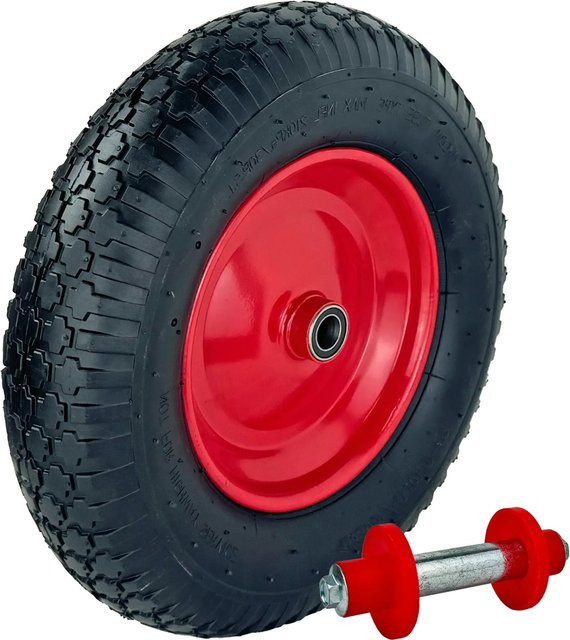 TRUTZHOLM Schubkarrenrad mit Luftbereifung und Achse, Durchmesser: 390 mm, Breite: 95 mm - Bild 1