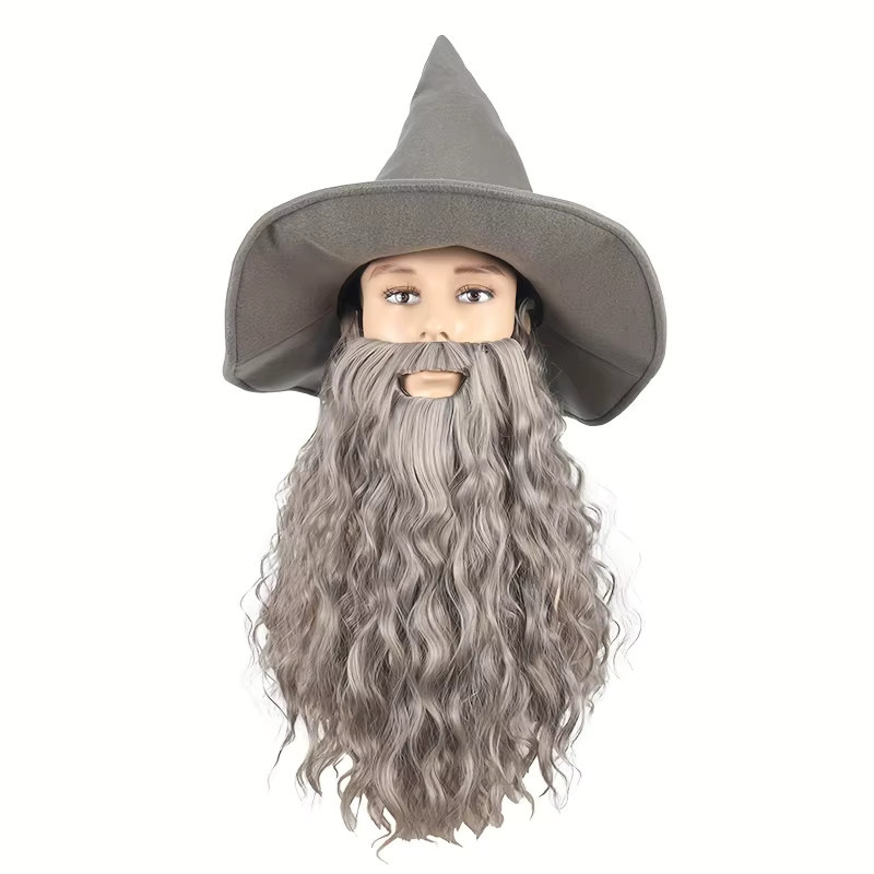 Suri Hair Zaubererkostüm-Set, Grau, Fantasy, Set / Bundle - Bild 2