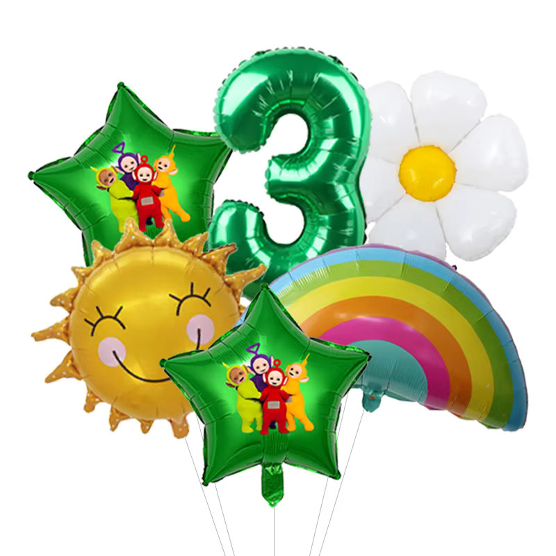 Bandai Teletubbies Foto-Szenen-Ballon-Set, Folienfiguren-Ballons, Latex-Globos, Kleinkind-Geburtstag Foto-Deko-Kit - Bild 2