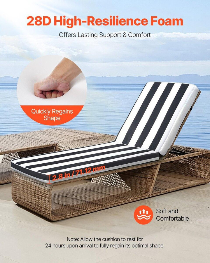 Set aus 2 Outdoor-Liegestuhl-Kissen von Buying Solutions, MB, wasserabweisend und UV-beständig, Polyestergewebe, B/H/T: 89 x 56 x 71 cm - Bild 2