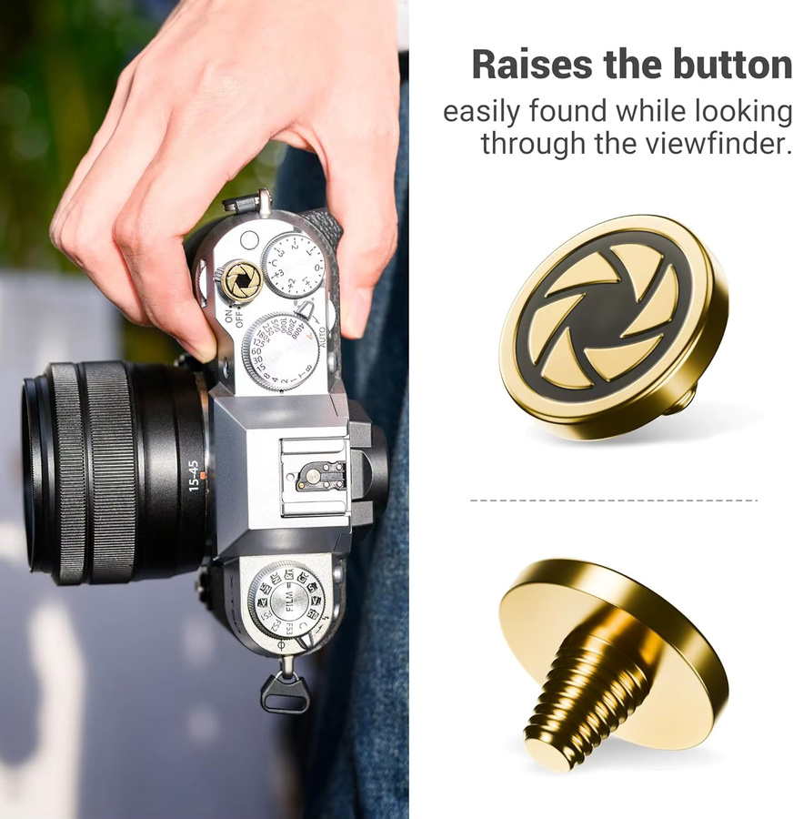 JJC Kamera-Auslöser in Gold für Fujifilm X-Serie und Leica Q3 - Bild 4