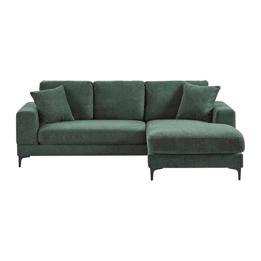 Vente-unique Sofa Jamolo in Grün mit L-Form und Polsterung, Breite: 227 cm - Bild 2