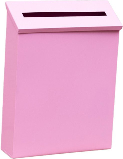 Wandmontierter Briefkasten aus Metall von Toool-Home in Pink mit integriertem Zeitungsständer für Außenbereich und Haustür - Bild 1