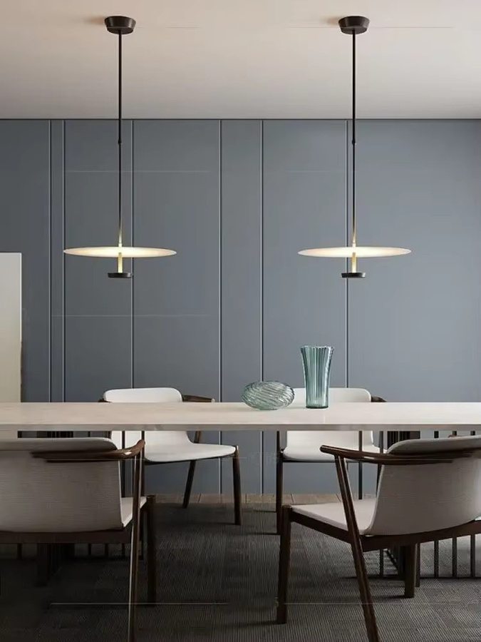 SANDYHA Moderne Minimalistische LED Pendelleuchte mit Acryl-Lampenschirm in Ringform für Wohnzimmer und Esszimmer, Schwarz oder Weiß, Warmweiß - Bild 3