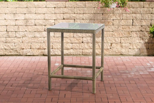 TPFGarden Tisch Alina quadratischer Gartentisch aus Polyrattan in Braun - Bild 1