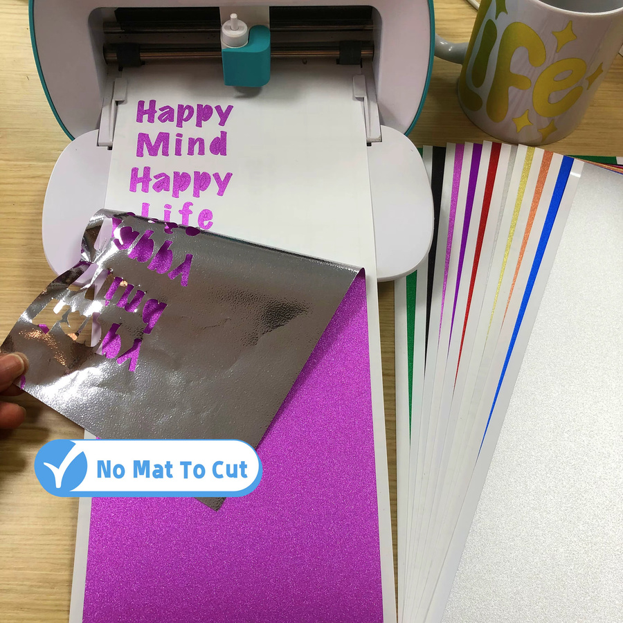 Cricut Smart Glitter Vinyl Set mit 10 Stück Shimmer Permanent Vinyl für Cricut Joy, Joy Xtra, Explore 3 und Maker zur Dekoration von Aufklebern und Tassen - Bild 3