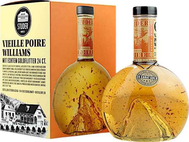 Studer Swiss Premium Gold Vieille Poire, Frucht- & Kräutersprit, Schweiz, 36 % Vol., 0,7 l - Bild 1