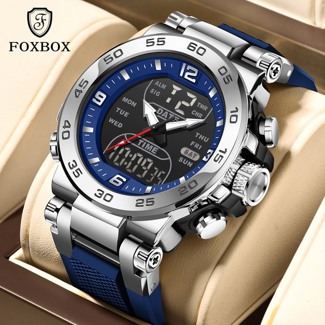 FOXBOX Armbanduhr, Chronograph, Quarz, Silikon, Herren - Bild 1