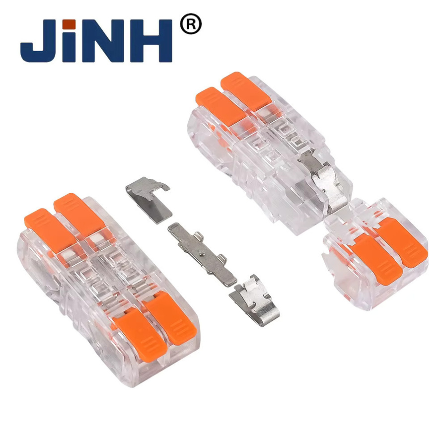JINH Elektrische Verdrahtungsanschlüsse Parallelverbinder mit 2 Eingängen und 2 Ausgängen, kompakter Spleißanschlussklemmenblock für 0,2–2,5 mm², transparent - Bild 2