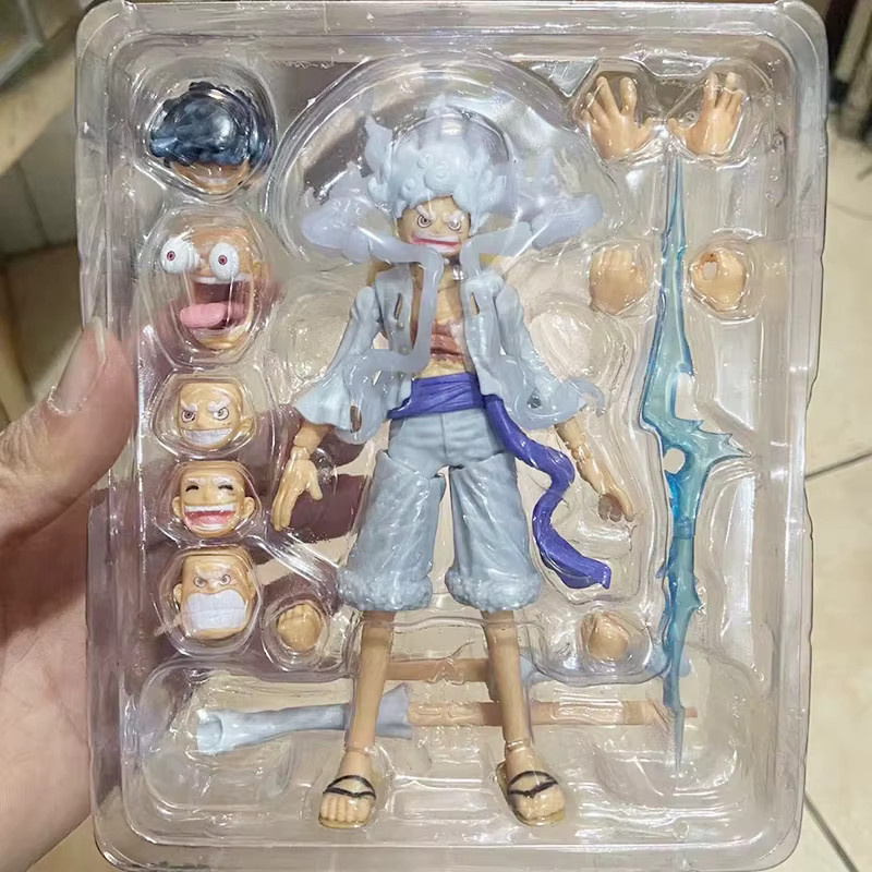 Bandai One Piece Monkey D. Ruffy Gear 5 Sonnengott Nika Actionfigur aus weißem PVC - Bild 2