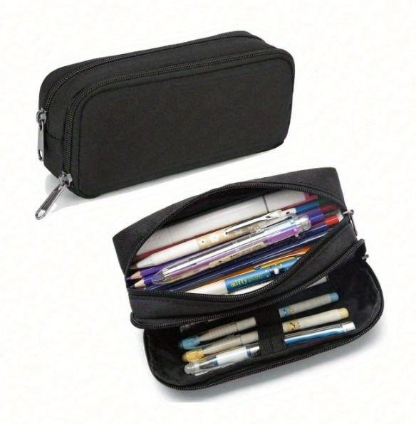 SZwatch Federmäppchen mit großer Kapazität in Schwarz, Multifunktionaler Schreibwaren-Organizer und Kosmetiktasche aus Polyester, Breite: 20,5 cm, Tiefe: 6,5 cm - Bild 1