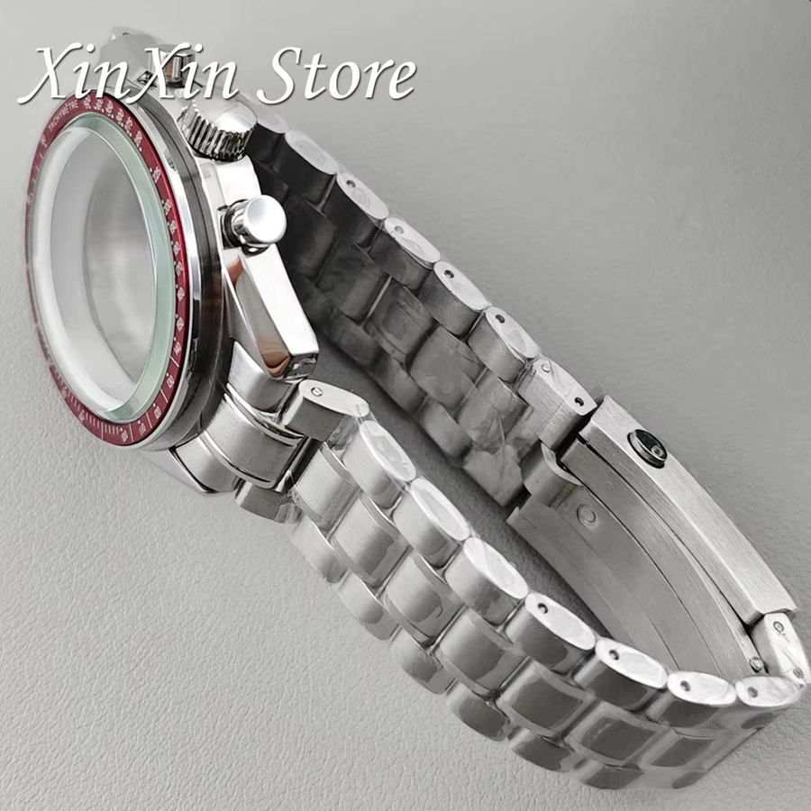 XINGHAN Chronograph Uhrengehäuse, Edelstahl, Silber, Unisex, 39,7 mm - Bild 1