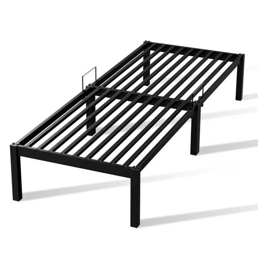 HOMAVO Metallbettgestell aus Stahl in Schwarz Matt im Industriestil, B/T/H: 90 x 200 x 30 cm - Bild 2