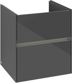 V&B Waschtischunterschrank Collaro in Grau Glossy mit Waschbecken und LED-Beleuchtung B/T/H: 56,1 x 61 x 48 cm - Bild 1
