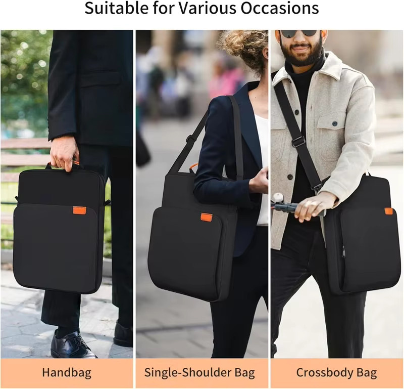 NMEGOU Schultertasche mit stoßfestem Griff als Tablet-Hülle für iPad Pro 13, 12,9, iPad Air 11, 10,9 und iPad 10. Generation in Schwarz - Bild 6