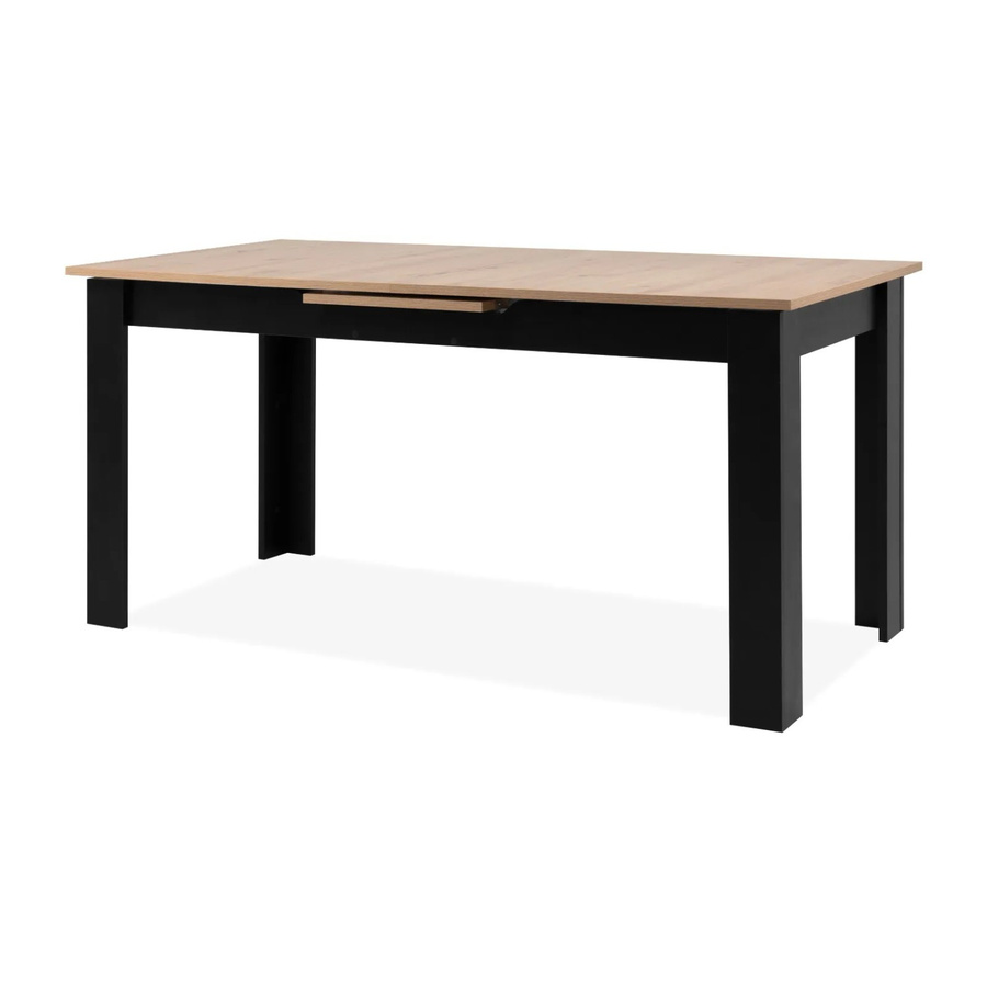 Furn.Design Esstisch Finham aus Eiche und MDF in Schwarz und Braun, ausziehbar mit Butterfly-Auszug, B/T/H: 160 x 80 x 75 cm bis 200 x 80 x 75 cm - Bild 2