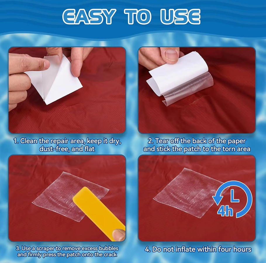 Transparentes TPU-Reparatur-Patch-Set aus Kunststoff für aufblasbare Schwimmringe, Pool-Luftmatratzen und Luftbetten - Bild 3