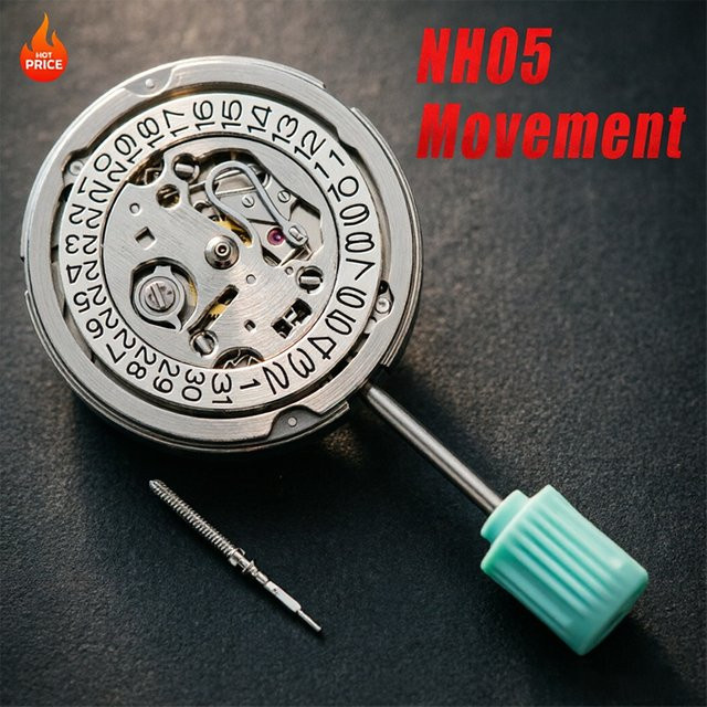 CAOWTAN Armbanduhrwerk, NH05, mechanisch, 21 Steine, Silber, 3-stelliger Kalender - Bild 1