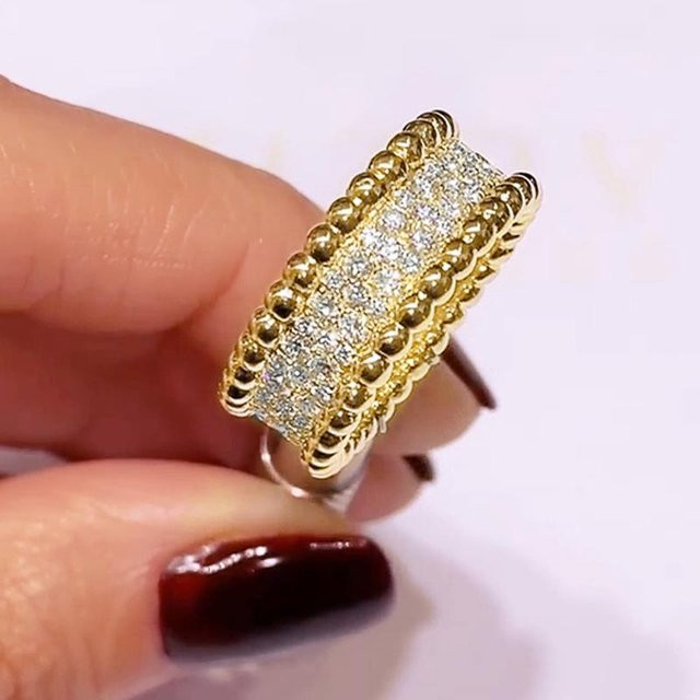 Huitan Bling Verlobungsringe, Kupfer, brown, Zirkonia, Damen - Bild 1