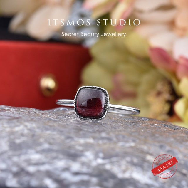 Itsmos Ring, 925 Silber, Granat, Damen - Bild 1