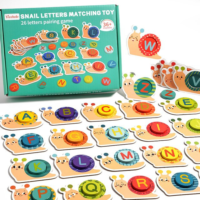 LOLOTREE Montessori Schnecke aus Holz als buntes Sortierspielzeug zur Farbsortierung und frühen Bildung für Kinder ab 3 Jahren - Bild 1