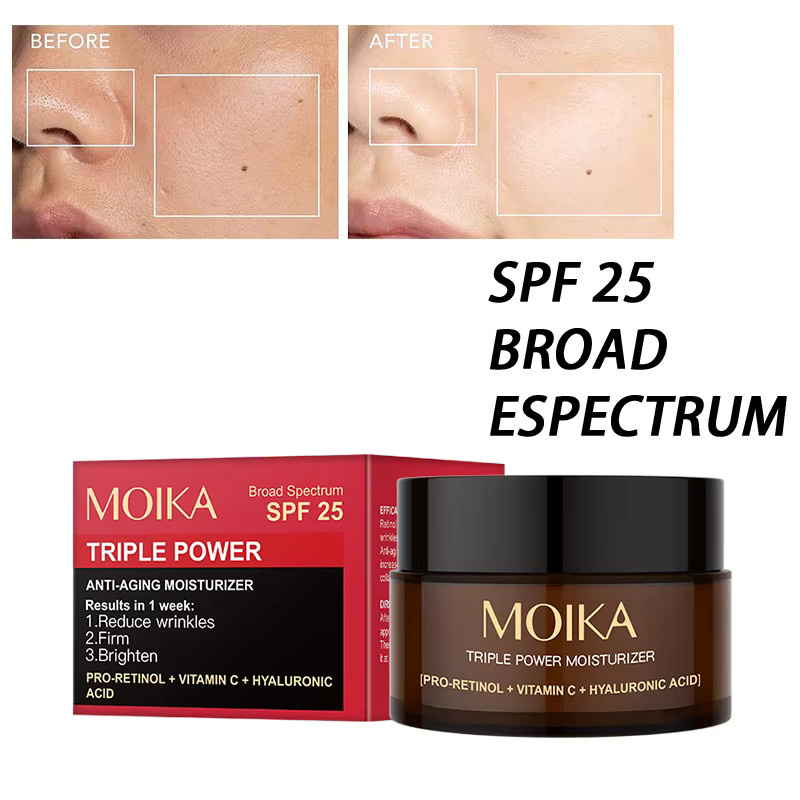 MOIKA Triple Power Feuchtigkeitscreme mit Retinol, Vitamin C und Hyaluronsäure, Fettige Haut - Bild 3