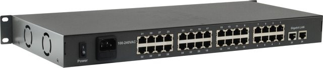 LevelOne FGP-3400W250 Switch mit 32 x 10/100 PoE+ Ports und 2 x 10/100/1000 Ports, Desktop oder Rack-montierbar, Schwarz - Bild 1