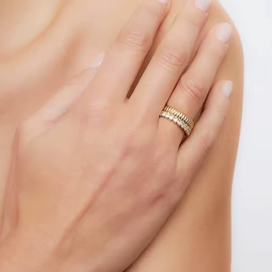 Erpels Ring, Edelstahl, Gold, Zirkonia, Damen - Bild 2