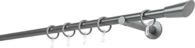ONDECO Wandträger für 1-läufiges Rohr mit Endstück, Anthrazit, Länge: 260 cm, Durchmesser: 20 mm, Wandabstand: 12 cm - Bild 1
