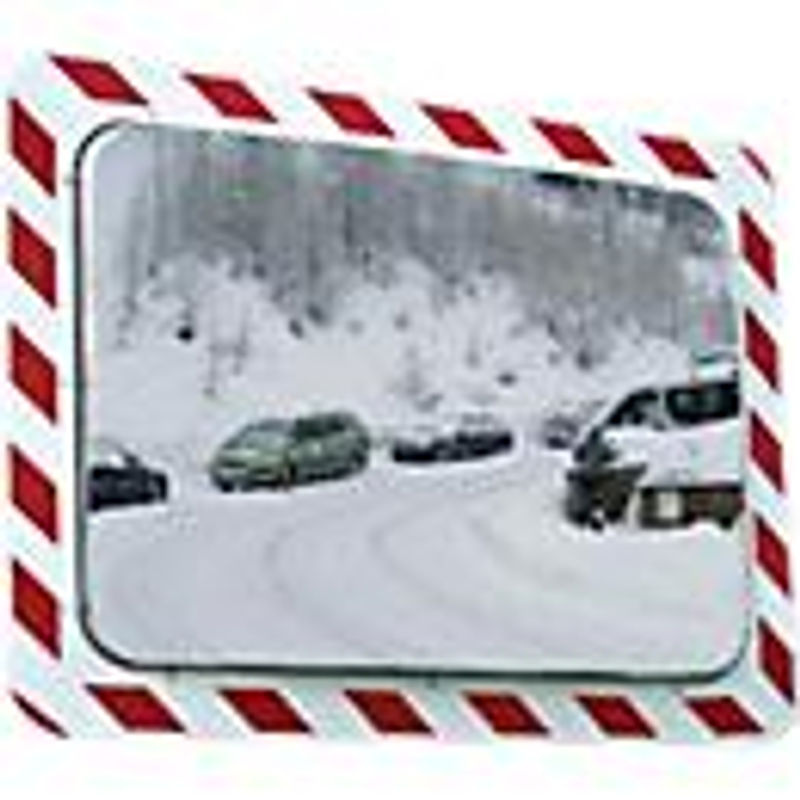 Vialux Verkehrsspiegel mit Antifrost- und Antibeschlag-Funktion, rechteckig, weiß, Wandmontage - Bild 2