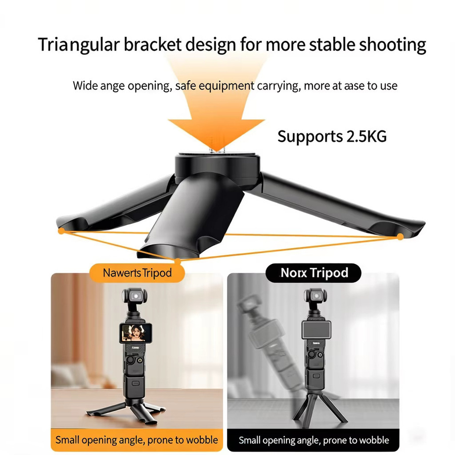 DJI Mini-Stativ Tischständer und Stabilisatorhalter für DJI Osmo Pocket 3 und Pocket 4 in Schwarz - Bild 3