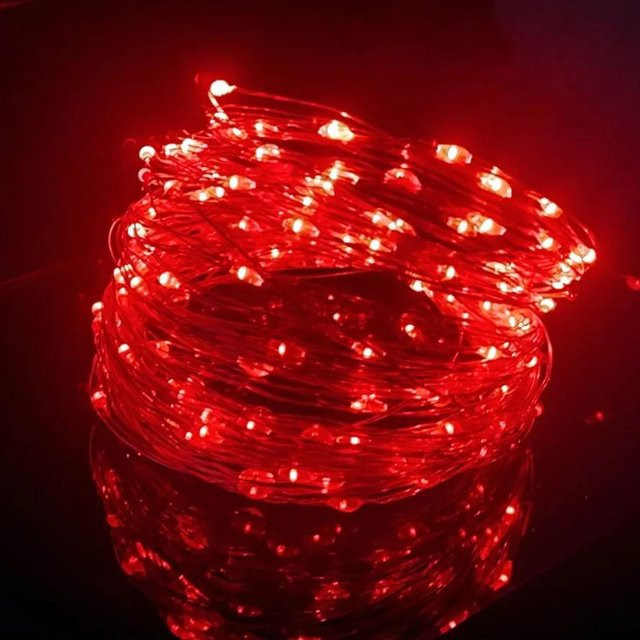 OuuZuu LED Lichterkette mit Fernbedienung und 8 Funktionen, USB-Betrieb, rot/mehrfarbig - Bild 1