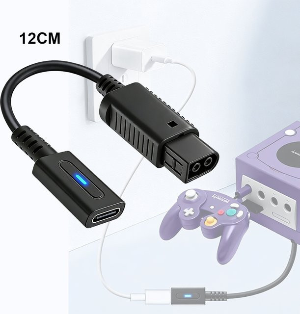 Auroxin USB-C Ladekabel 36W PD für NGC GameCube Konsole mit blauer LED-Anzeige, Länge: 1,8 m - Bild 1