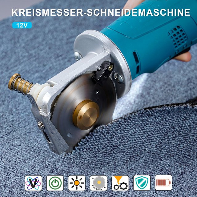 Bosch Kabellose Runde Stoffschere Elektrisch Blau für 12V Akkus mit 70mm Schneidmesser - Bild 1