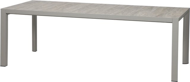 Siena Garden Silva Diningtisch aus Aluminium und Keramik in Silber/Washed Grey, B/T: 220 x 100 cm - Bild 1