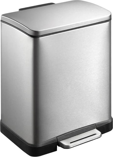 PROREGAL Treteimer aus Edelstahl und Kunststoff in Silber mit extra breitem Pedal und 2 Inneneimern, H: 44,6 cm, B: 36,6 cm, T: 31,9 cm - Bild 1