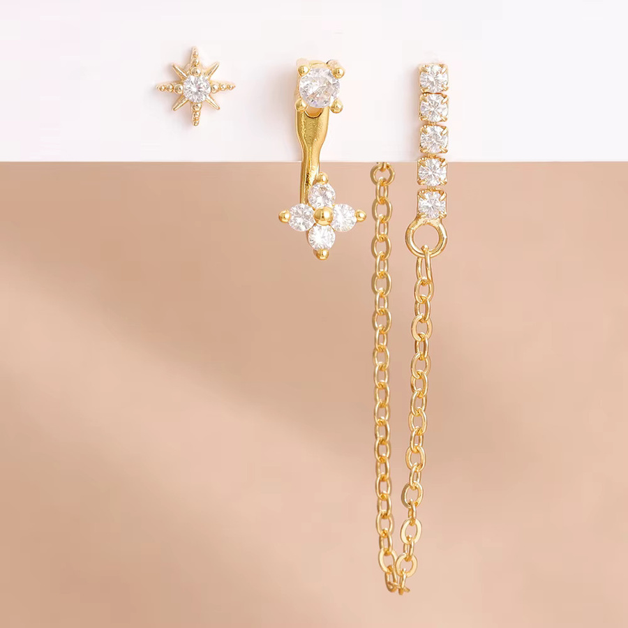 Maodane Ohrring Set, Edelstahl, Zirkonia, Gold, Damen - Bild 2