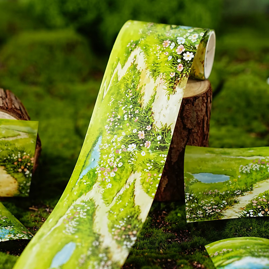 Etori Life Washi Tape Countryside Path Grassland Flower mit Waldfluss-Motiv, Multicolor, Breite: 6 cm, Länge: 2 m - Bild 3