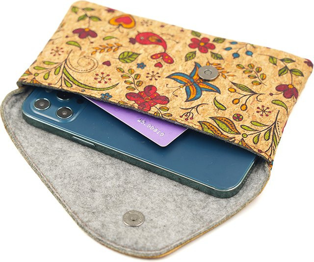 Universelle Handytasche aus Kork für iPhone 17 und Smartphones von 6 bis 6,7 Zoll in Multicolour mit integrierter Brieftasche für Münzen und Essentials - Bild 1