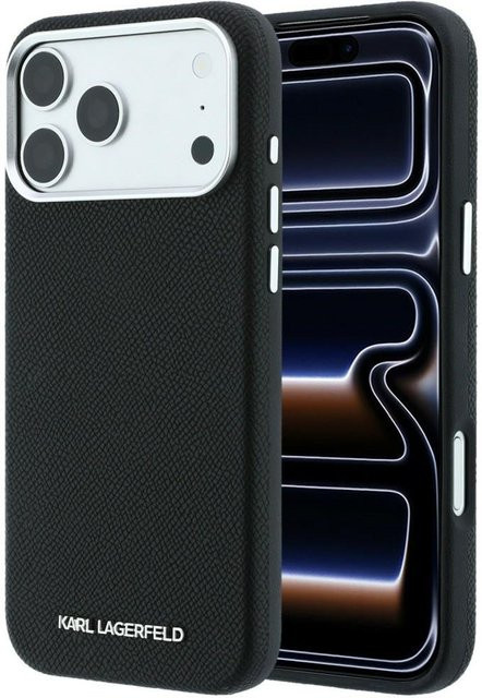 MagSafe-Hülle für Apple iPhone 18 Pro Max und iPhone 17 Pro Max von Karl Lagerfeld mit geprägtem verlängertem Logo in Schwarz - Bild 1