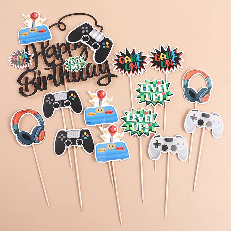 ZQNYCY 13-teiliges Videospiel Kuchen Topper Set für Kindergeburtstage in Mehrfarbig - Bild 5