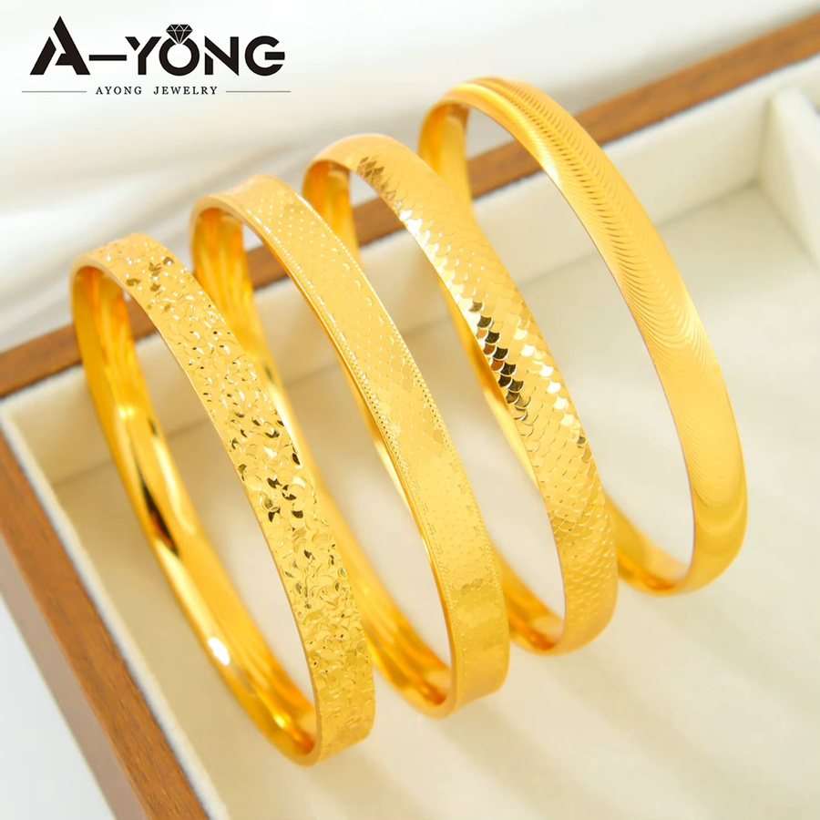 A-YONG AYONG JEWELRY Armreif-Set, 24k vergoldet, Gold, Damen - Bild 2