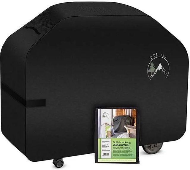 TTL GARDEN Premium Grillabdeckung für Gasgrills aus wetterfestem 600D Oxford Gewebe, Schwarz, B/T/H: 76 x 66 x 99 cm - Bild 1