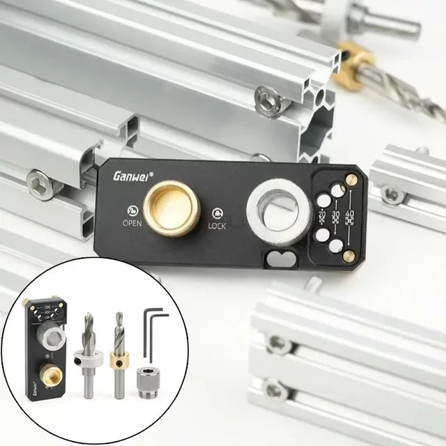 LTOOLS Universal Aluminium Profil Bohrjig für die 20/30/40 Serie in L-Typ und T-Typ als DIY Werkzeug zum Stanzen und Spleißen - Bild 1