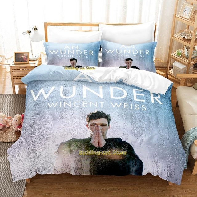 Somelli Bettwäsche Set Wincent Weiss mit Grafikdruck in Blau, B/H: 200 x 230 cm - Bild 1