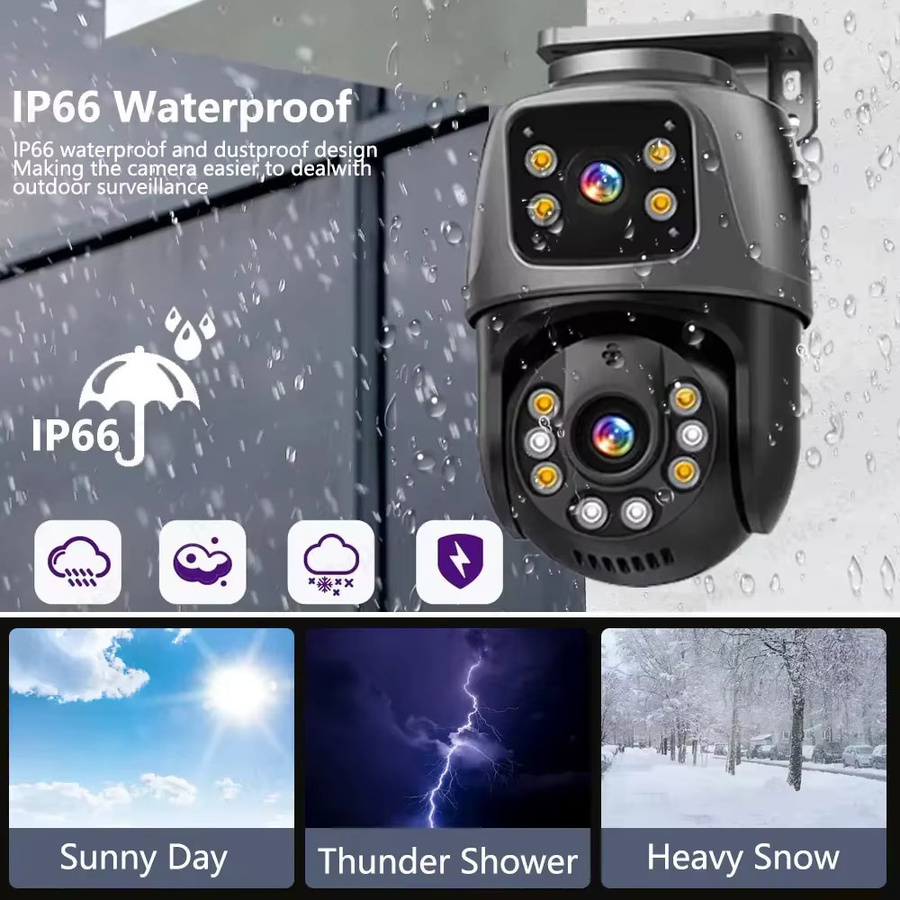 NINIVISION ICsee 8 MP Dual Lens Dome PTZ Kamera mit WLAN und PoE, 360 Grad Überwachung, IP Netzwerk Sicherheitsoberwachung für Home und Outdoor mit eingebautem Mikrofon - Bild 4