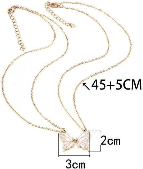 Schmetterlingskette, Kupfer, Gold, Damen - Bild 1