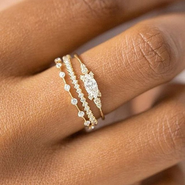 RUIYI Ring, 14 Karat Gold, Zirkonia, Damen - Bild 1