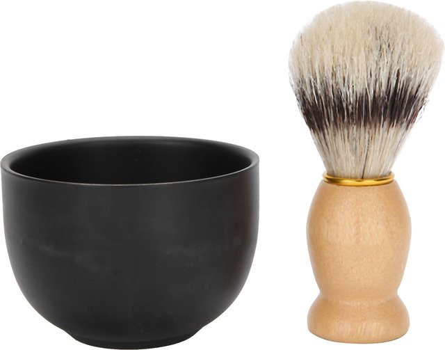 Koogeelife Rasierseifenschale und Rasierpinsel Set, beige, Herren - Bild 1
