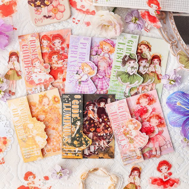 12 Blatt Cartoon-Aufkleber im Anime-Stil für Scrapbooking und Bastelarbeiten, Mehrfarbig - Bild 1